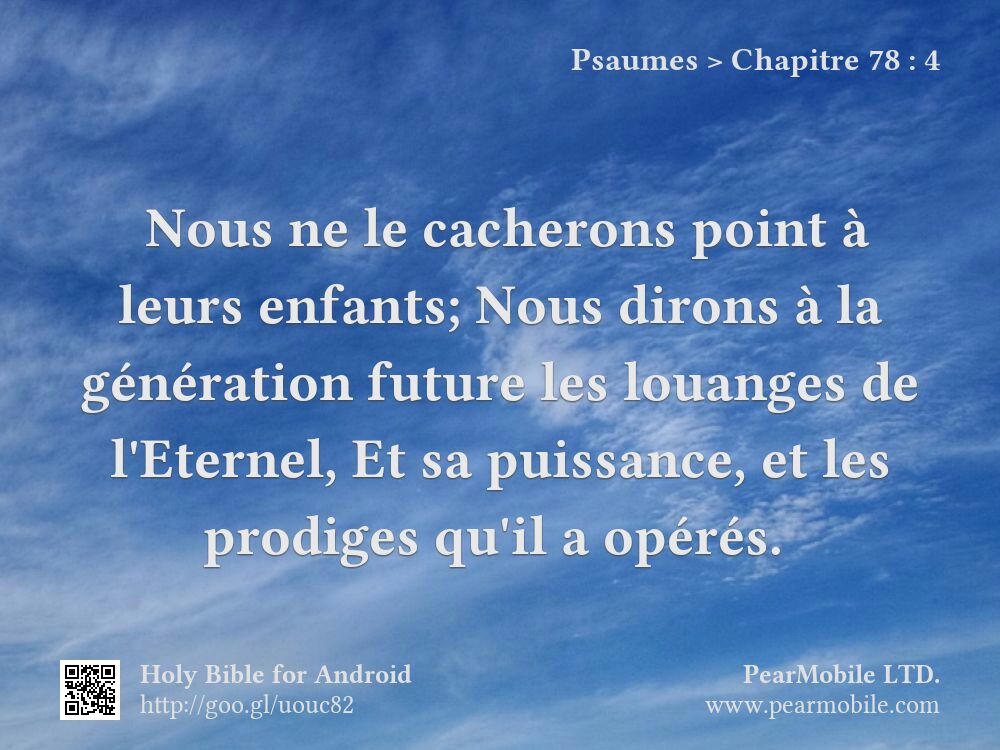 Psaumes, Chapitre 78:4